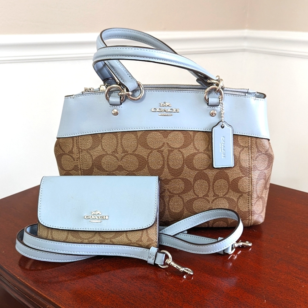 Coach Brooke Carryall Satchel Crossbody with matching Wallet